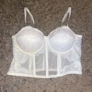 White Lace Corset Top